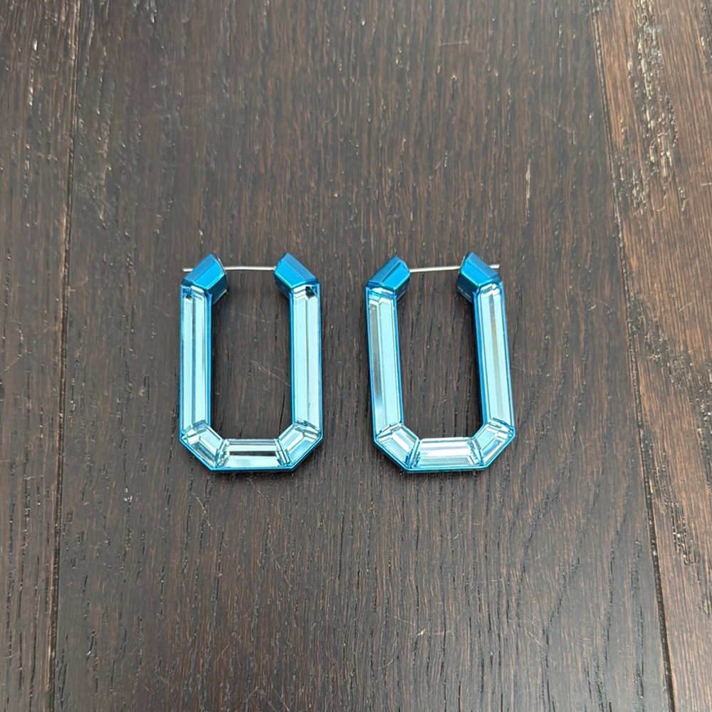 Swarovski Lucent Blue Hoop Earrings